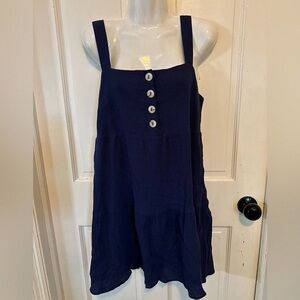 Pink Lily Navy Buttoned Mini Dress